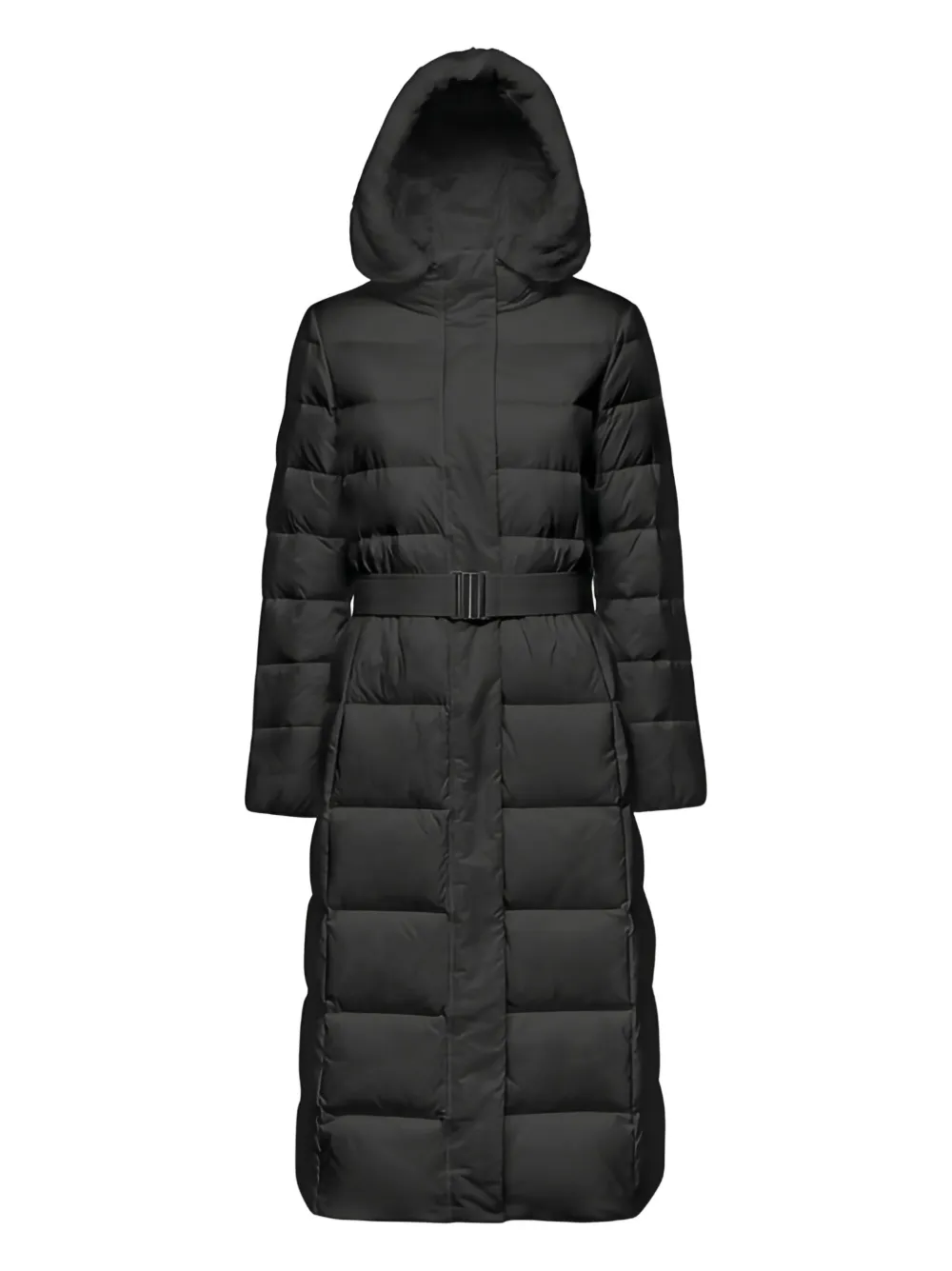 Пуховик Pheby с капюшоном и поясом Geox, черный 
Пуховик Pheby с капюшоном и поясом Geox, черный