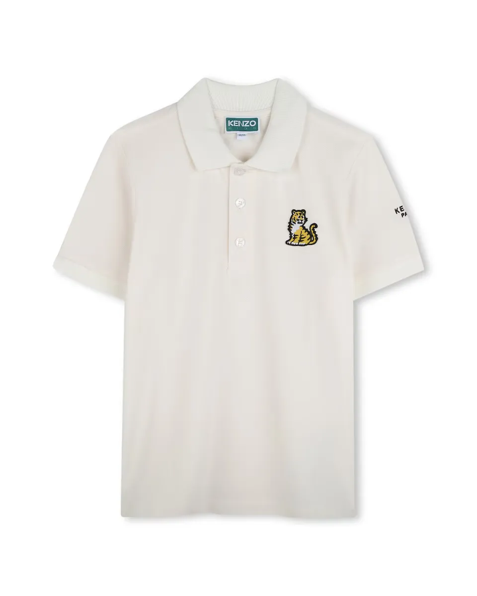Хлопковая рубашка поло с короткими рукавами Kenzo Kids, белый
Хлопковая рубашка поло с короткими рукавами Kenzo Kids, белый