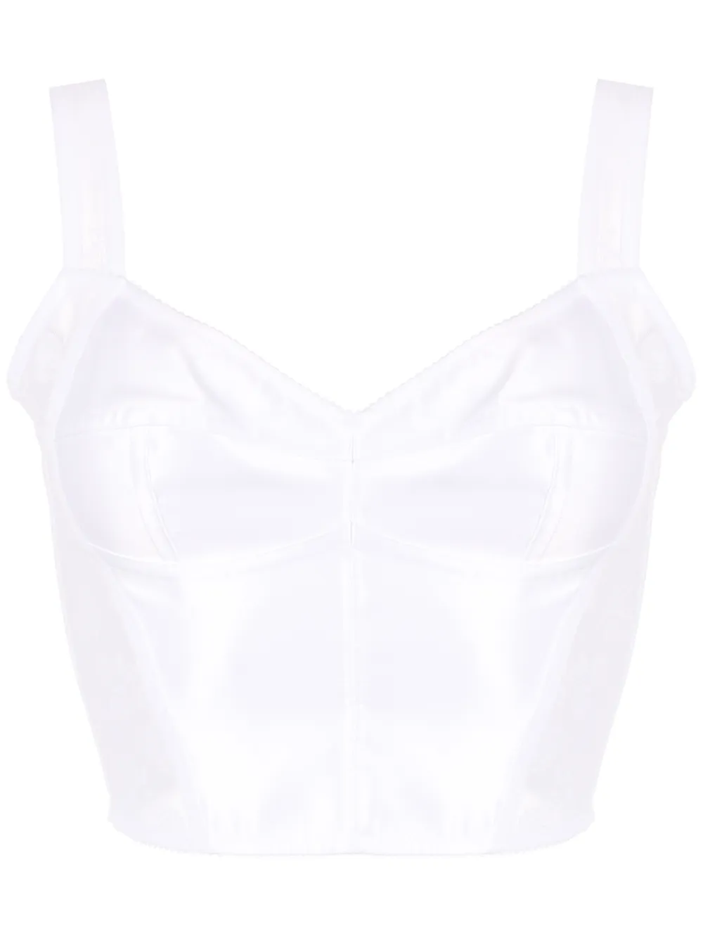 Укороченный топ с кружевной вставкой DOLCE & GABBANA, белый
Укороченный топ с кружевной вставкой DOLCE & GABBANA, белый