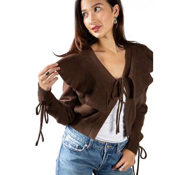 Женский легкий кардиган с воланами и завязками Jess By Meiko, Brown
Женский легкий кардиган с воланами и завязками Jess By Meiko, Brown