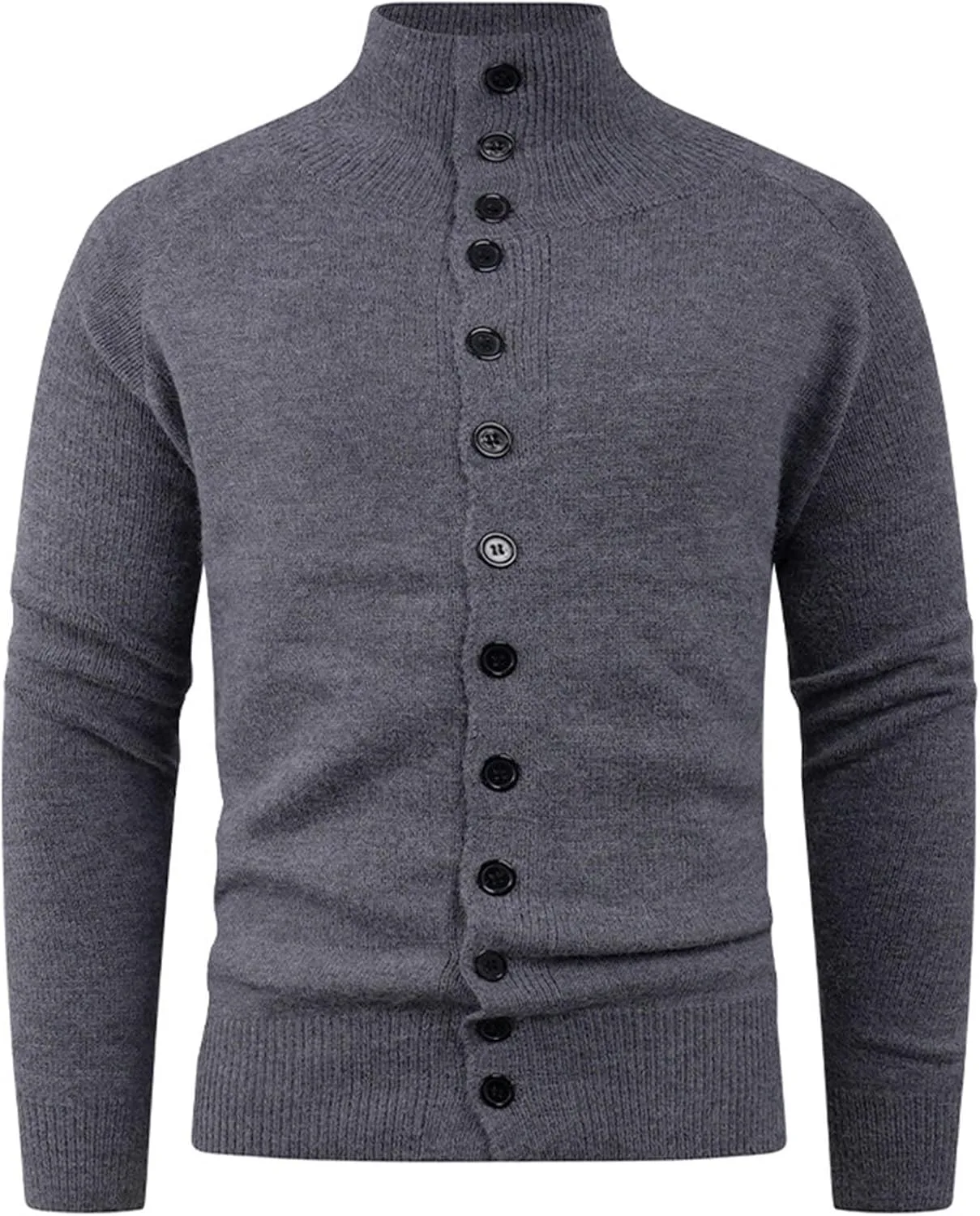 Мужской кардиган с воротником стойкой, длинными рукавами и узором косичка
Мужской кардиган с воротником стойкой, длинными рукавами и узором косичка