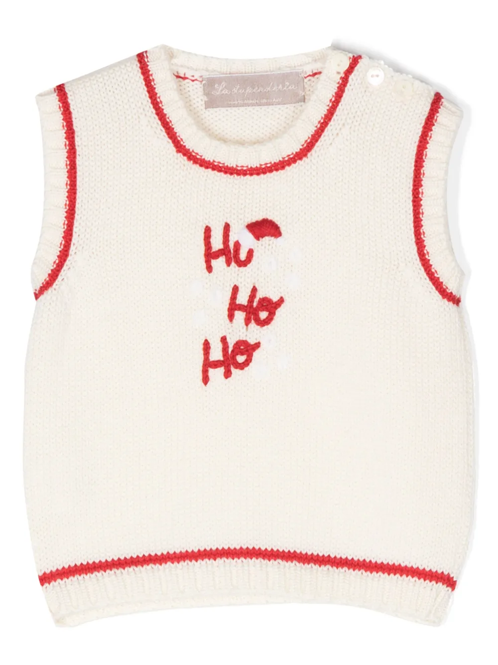 Жилет из кешворда с вышитым мотивом La Stupenderia, нейтральный
Жилет из кешворда с вышитым мотивом La Stupenderia, нейтральный