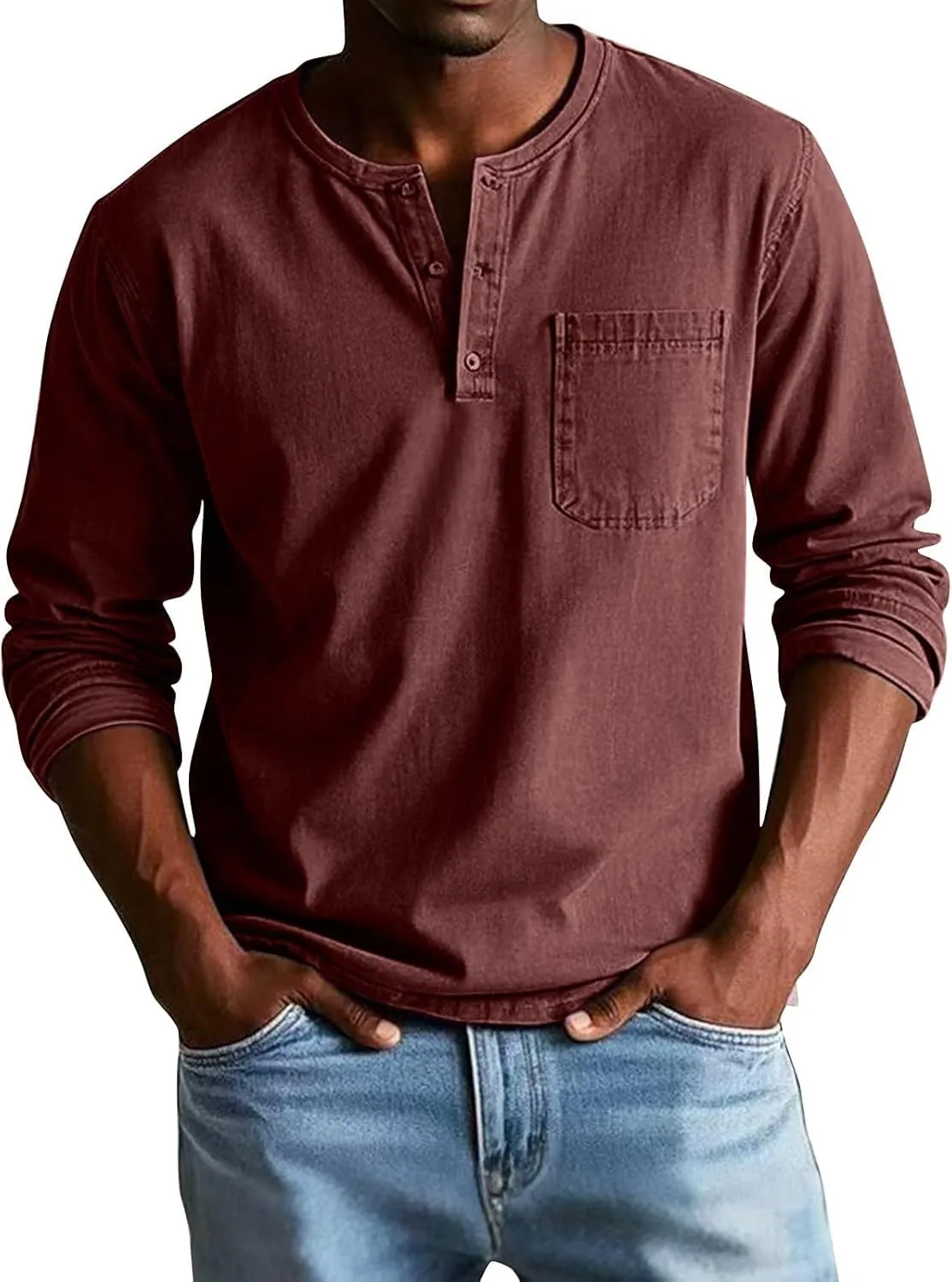 Винтажная хенли для мужчин, лонгслив, слим-фит, быстросохнущая Thatrich
Винтажная хенли для мужчин, лонгслив, слим-фит, быстросохнущая Thatrich