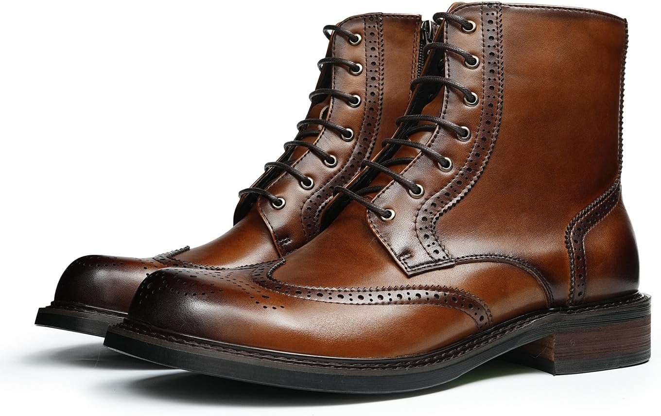 Мужские туфли-оксфорды Santimon Wingtip Brogue из натуральной кожи - классические ботинки на шнуровке с боковой молнией и амортизирующей стелькой для повседневного и делового стиля, свадеб и выпускных, коричневый
Мужские туфли-оксфорды Santimon Wingtip Brogue из натуральной кожи - классические ботинки на шнуровке с боковой молнией и амортизирующей стелькой для повседневного и делового стиля, свадеб и выпускных, коричневый