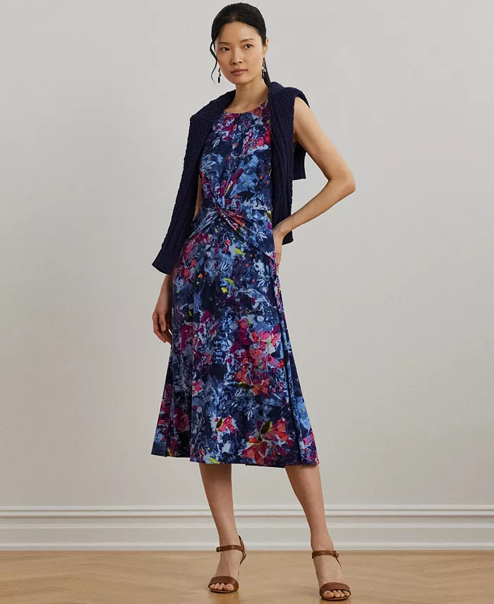 Женское платье из джерси с принтом и скрученным передом Lauren Ralph Lauren, синий
Женское платье из джерси с принтом и скрученным передом Lauren Ralph Lauren, синий