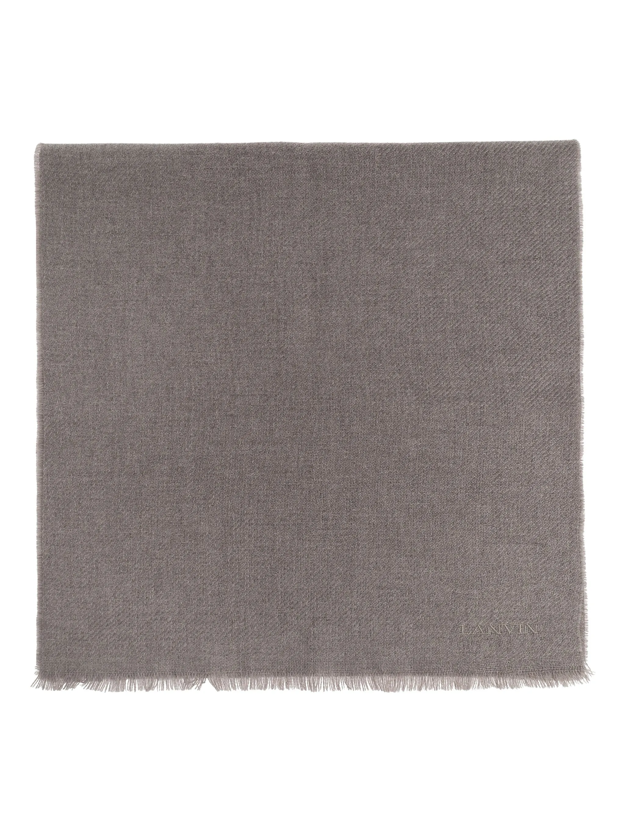 Шарф с вышитым логотипом и бахромой Lanvin, серый
Шарф с вышитым логотипом и бахромой Lanvin, серый