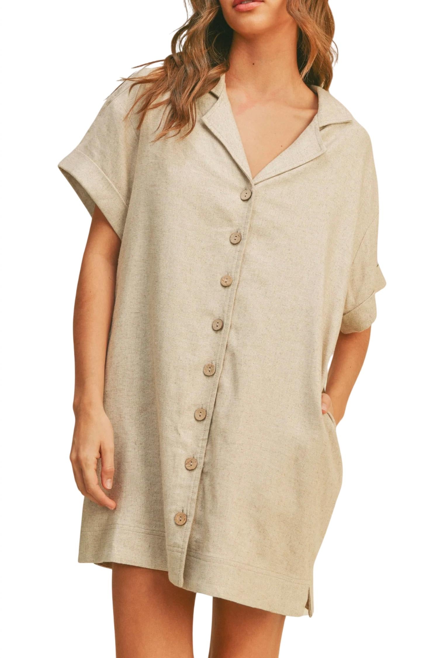 Льняное платье-рубашка с пуговицами в цвете овсянки MIOU MUSE, Oatmeal
Льняное платье-рубашка с пуговицами в цвете овсянки MIOU MUSE, Oatmeal