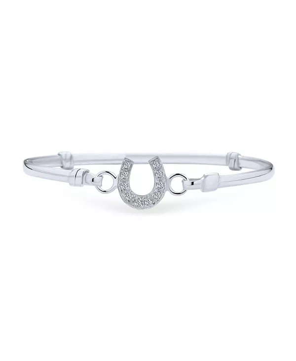 Подкова на удачу, браслет для конного спорта, подарок на выпускной, кубические цирконии, паве из стерлингового серебра Bling Jewelry, clear
Подкова на удачу, браслет для конного спорта, подарок на выпускной, кубические цирконии, паве из стерлингового серебра Bling Jewelry, clear
