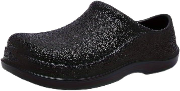 Мужские однотонные водонепроницаемые и маслостойкие туфли для шеф-повара, удобные, с нескользящей подошвой, повседневные и прочные кухонные обувь из ЭВА для мужчин для использования внутри и вне помещений Hhhchpm, черный
Мужские однотонные водонепроницаемые и маслостойкие туфли для шеф-повара, удобные, с нескользящей подошвой, повседневные и прочные кухонные обувь из ЭВА для мужчин для использования внутри и вне помещений Hhhchpm, черный