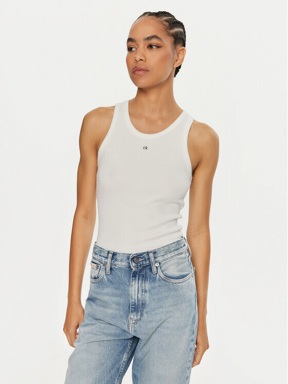 Топ приталенного кроя Calvin Klein, белый
Топ приталенного кроя Calvin Klein, белый