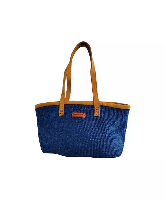 Прямоугольная сумка-тоут ручной работы из сизаля и соломы Nourishment для ноутбука, синяя SAWA SAWA, синий 
Прямоугольная сумка-тоут ручной работы из сизаля и соломы Nourishment для ноутбука, синяя SAWA SAWA, синий