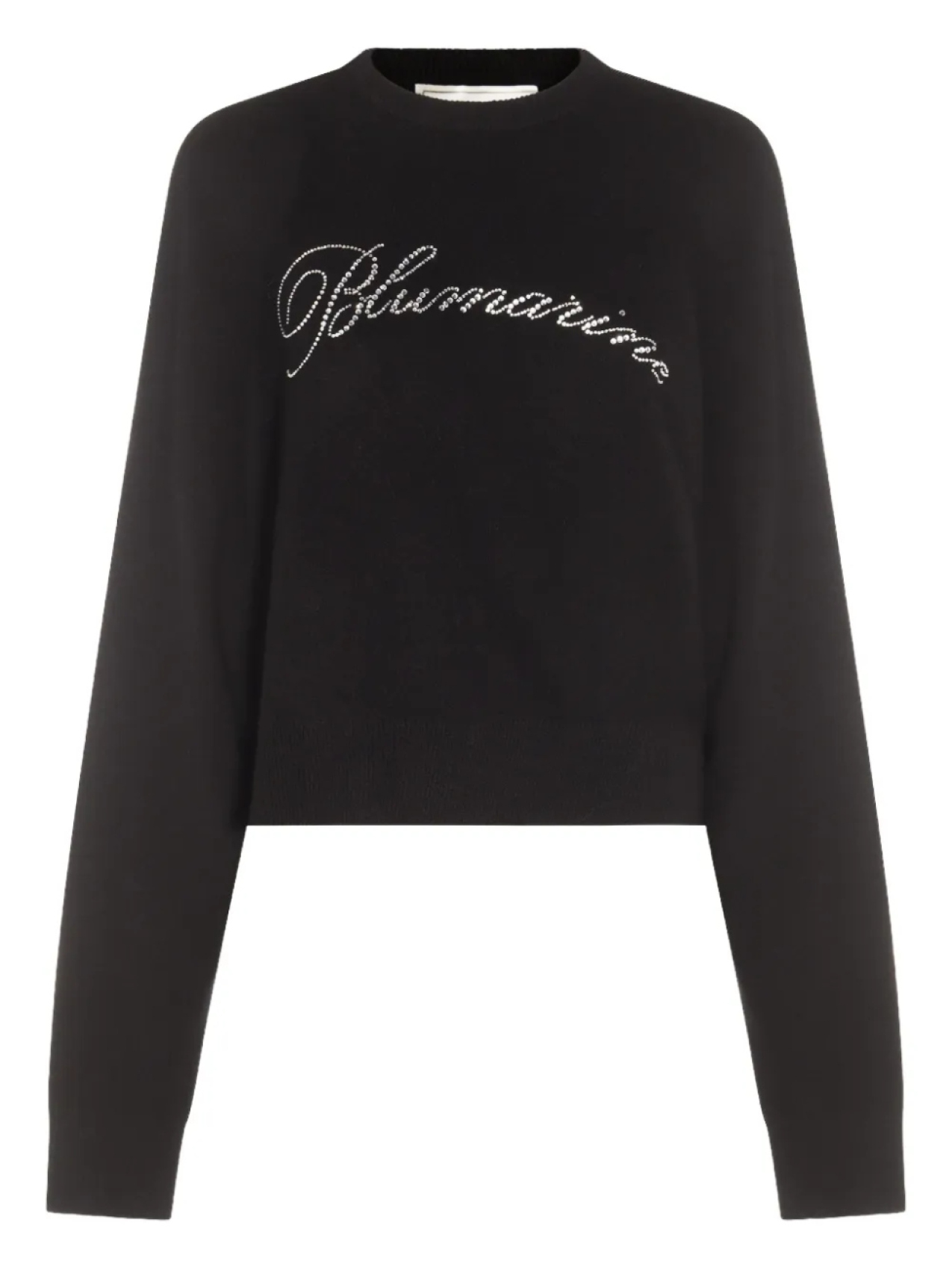 Шерстяной свитер Blumarine, украшенный кристаллами, черный 
Шерстяной свитер Blumarine, украшенный кристаллами, черный