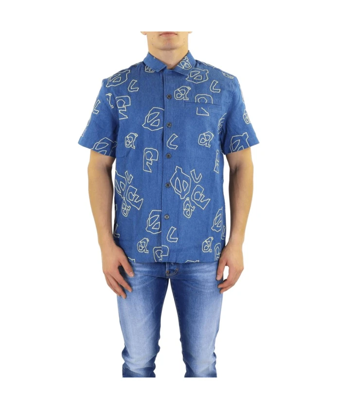 Джинсовая рубашка с коротким рукавом Olaf Hussein, синий
Джинсовая рубашка с коротким рукавом Olaf Hussein, синий