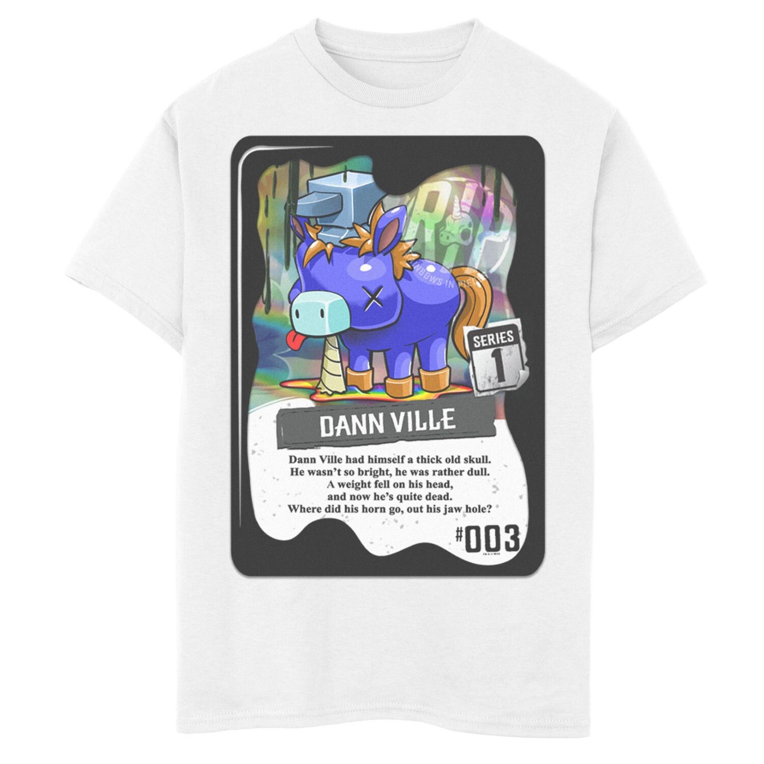 Футболка с изображением коллекционной карточки Dann Ville для мальчиков 8–20 лет Rainbows In Pieces Licensed Character
Футболка с изображением коллекционной карточки Dann Ville для мальчиков 8–20 лет Rainbows In Pieces Licensed Character