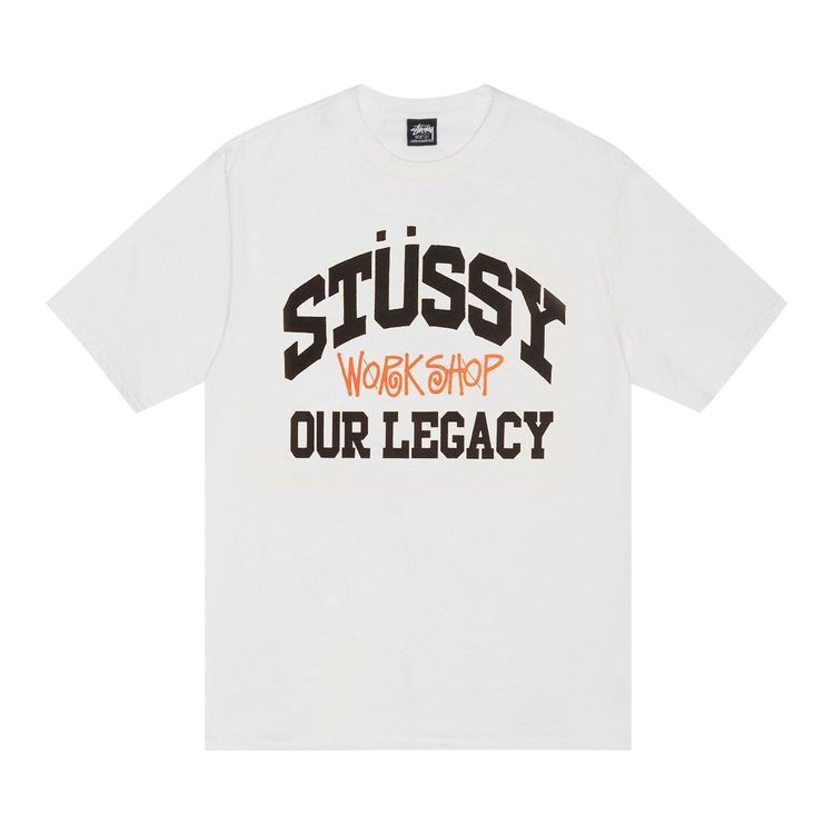 Футболка Stussy x Our Legacy Work Shop Collegiate Tee 'Natural', белый 
Футболка Stussy x Our Legacy Work Shop Collegiate Tee 'Natural', белый