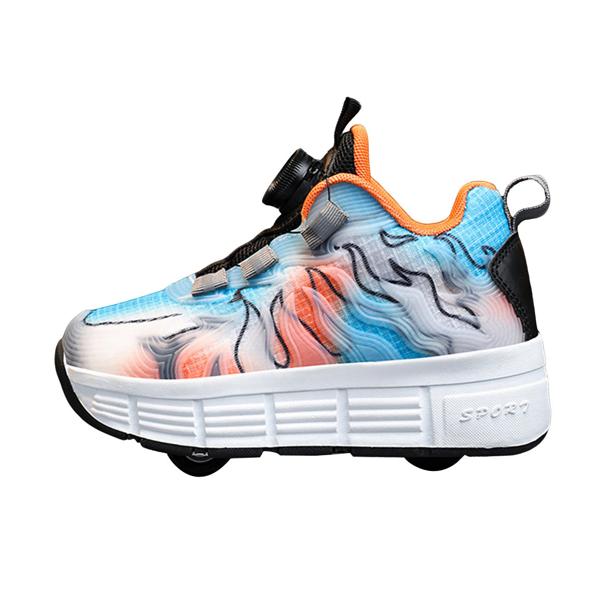 Легкие, амортизирующие и дышащие, низкие детские роликовые кроссовки Genius Pooh, белый/синий 
Легкие, амортизирующие и дышащие, низкие детские роликовые кроссовки Genius Pooh, белый/синий