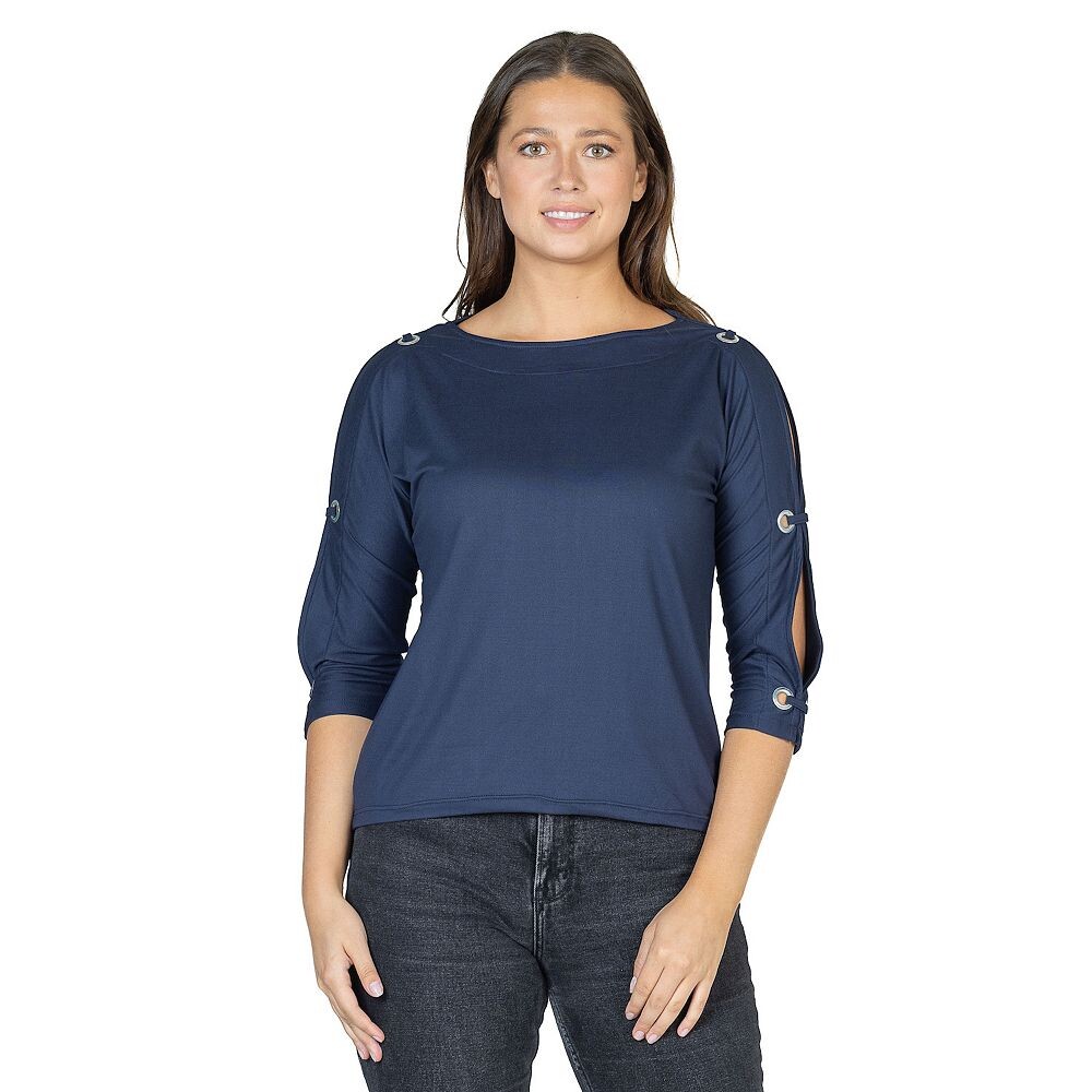 Женский топ 24Seven Comfort Apparel с рукавами три четверти и вырезом «лодочкой», открытыми плечами, темно-синий
Женский топ 24Seven Comfort Apparel с рукавами три четверти и вырезом «лодочкой», открытыми плечами, темно-синий