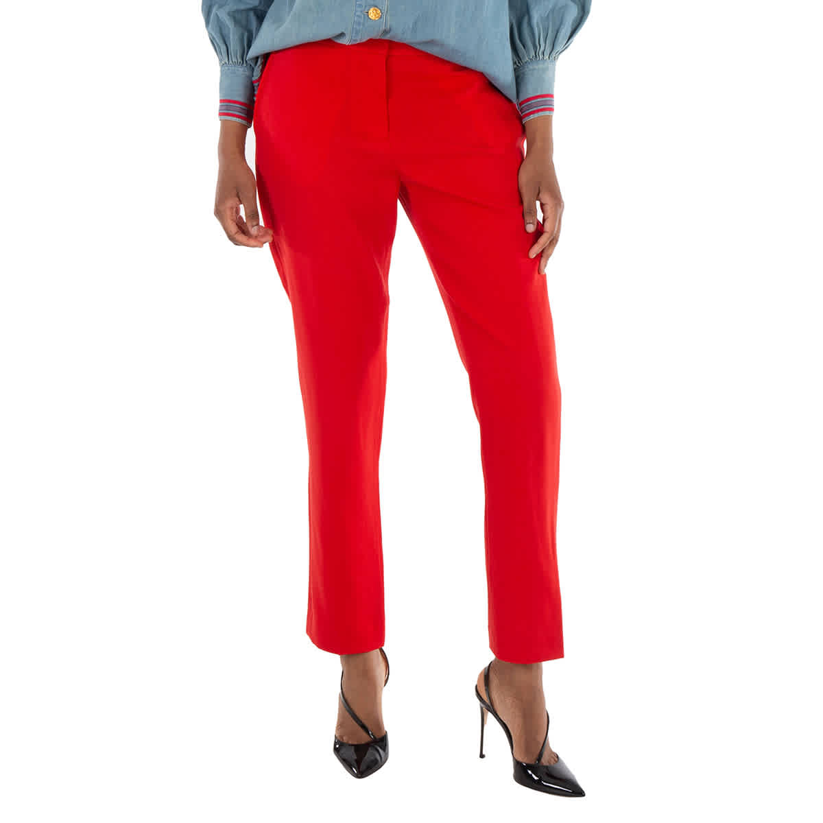 Барберри Ярко-красные шерстяные классические брюки прямого кроя Burberry
Барберри Ярко-красные шерстяные классические брюки прямого кроя Burberry