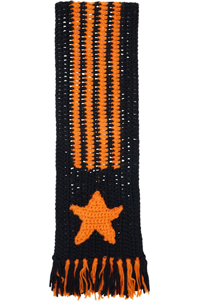 Шарф ручной вязки крючком черного и оранжевого цветов RICE NINE TEN
Шарф ручной вязки крючком черного и оранжевого цветов RICE NINE TEN