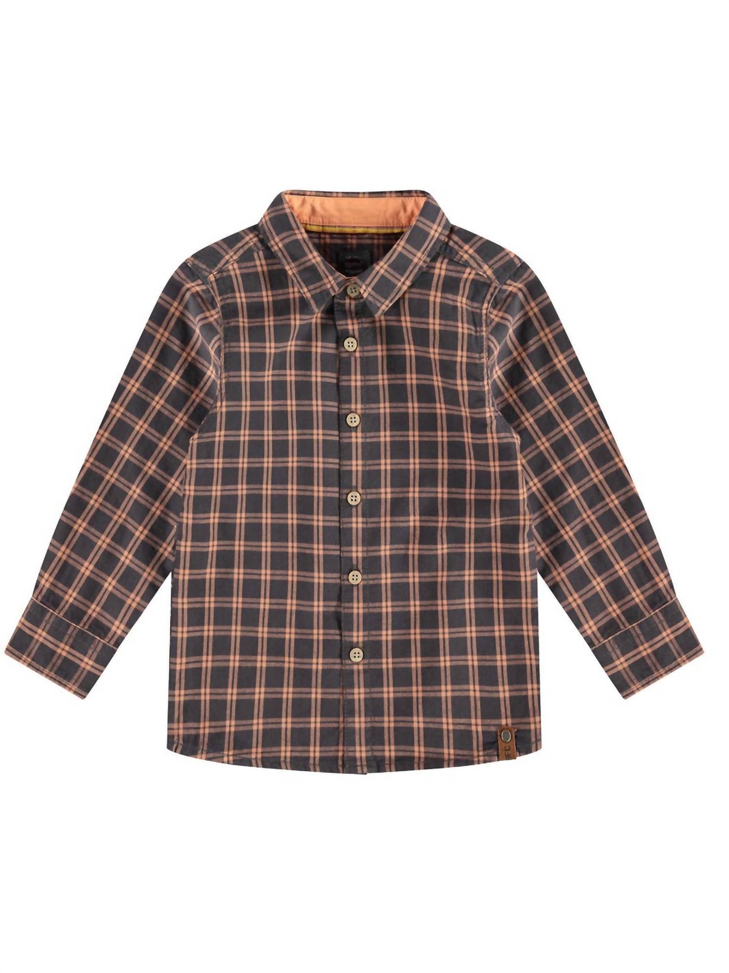 Рубашка с длинным рукавом для мальчика, темно-серый/оранжевый цвет Babyface 
Рубашка с длинным рукавом для мальчика, темно-серый/оранжевый цвет Babyface