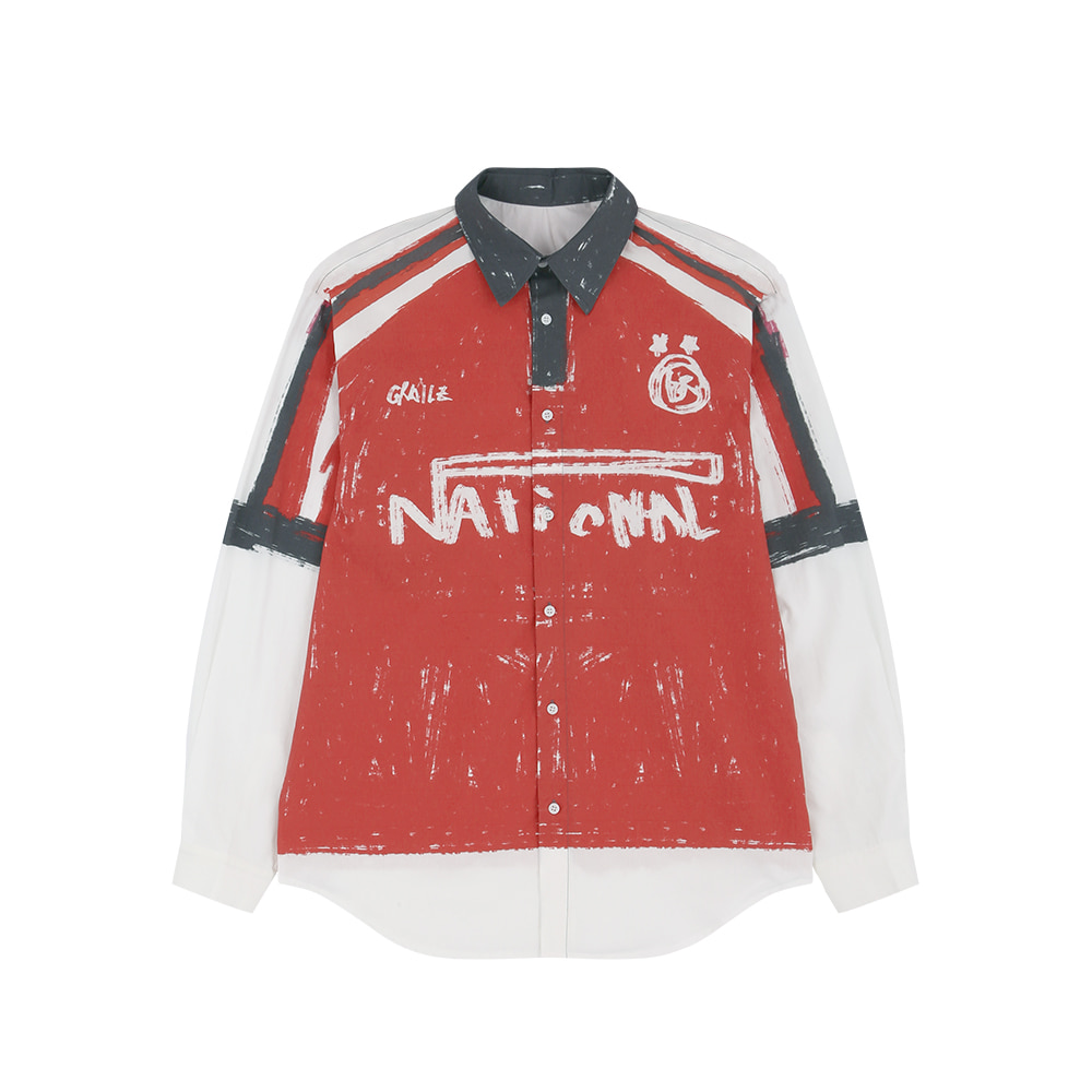 Grailz Рубашки унисекс с красным лацканом, умеренной толщины
Grailz Рубашки унисекс с красным лацканом, умеренной толщины