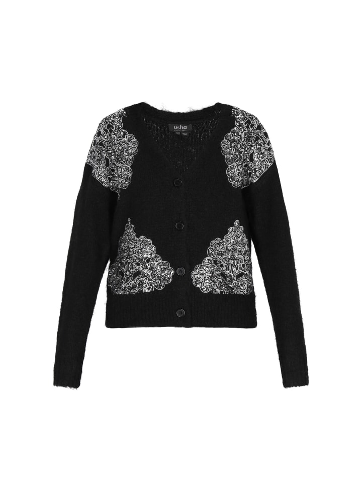 Usha BLACK LABEL Женский кардиган черного цвета
Usha BLACK LABEL Женский кардиган черного цвета