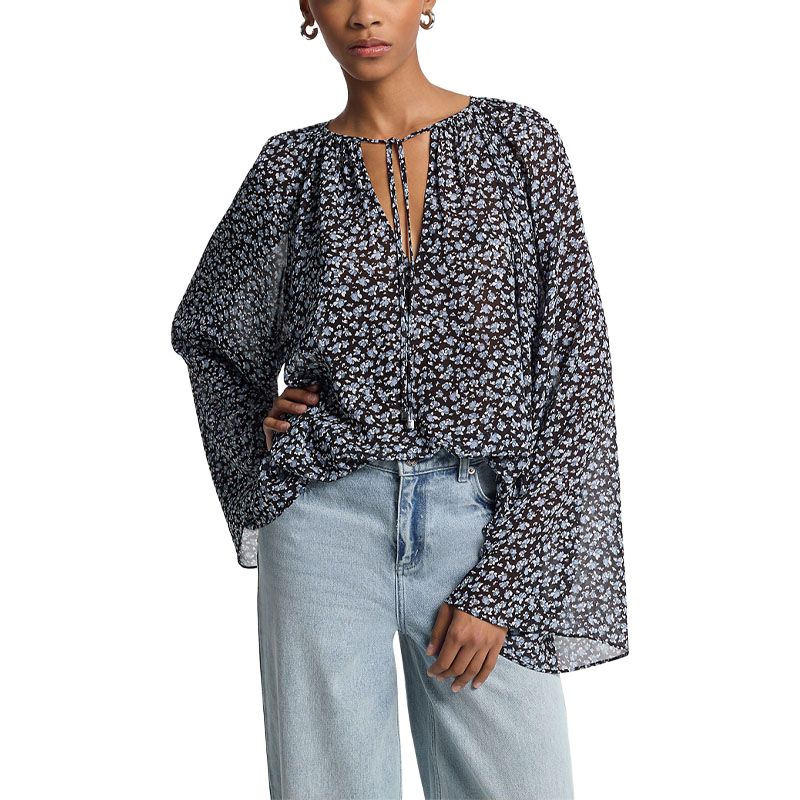 Блузка из цветного жоржета с расклешенными рукавами MICHAEL KORS, синий
Блузка из цветного жоржета с расклешенными рукавами MICHAEL KORS, синий