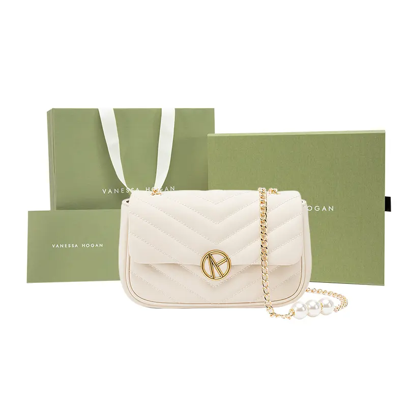 VANESSA HOGAN Кожаная сумка через плечо женская бежево-черная, Ecru 
VANESSA HOGAN Кожаная сумка через плечо женская бежево-черная, Ecru