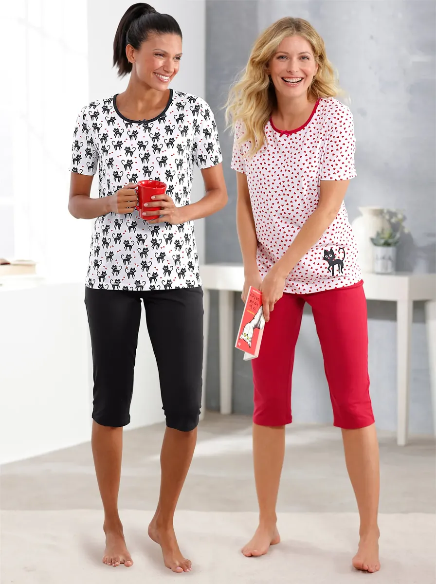 Wäschepur Пижама Capri, цвет Weiß-Schwarz-Bedruckt + Weiß-Rot-Bedruckt
Wäschepur Пижама Capri, цвет Weiß-Schwarz-Bedruckt + Weiß-Rot-Bedruckt