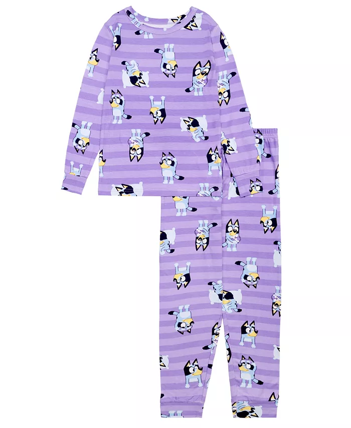 Детский пижамный комплект для девочек 4-10 лет: топ с длинными рукавами и брюки Bluey, фиолетовый
Детский пижамный комплект для девочек 4-10 лет: топ с длинными рукавами и брюки Bluey, фиолетовый