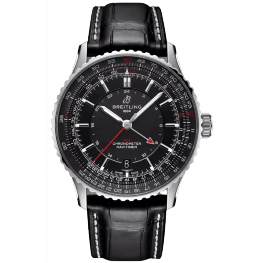 Мужские часы Breitling Navitimer Automatic 41 GMT с черным циферблатом и кожаным ремешком A32310251B1P1
Мужские часы Breitling Navitimer Automatic 41 GMT с черным циферблатом и кожаным ремешком A32310251B1P1