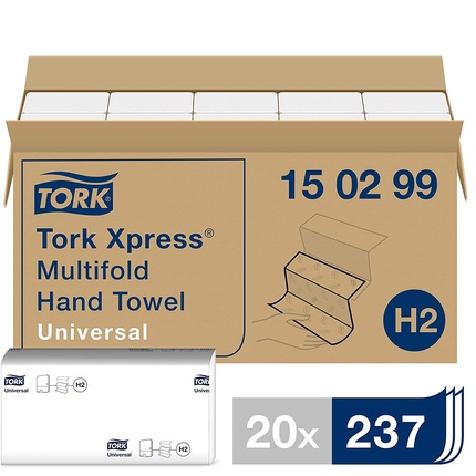 150299 Xpress Multifold бумажные полотенца для рук H2 универсальные белого цвета Tork
150299 Xpress Multifold бумажные полотенца для рук H2 универсальные белого цвета Tork