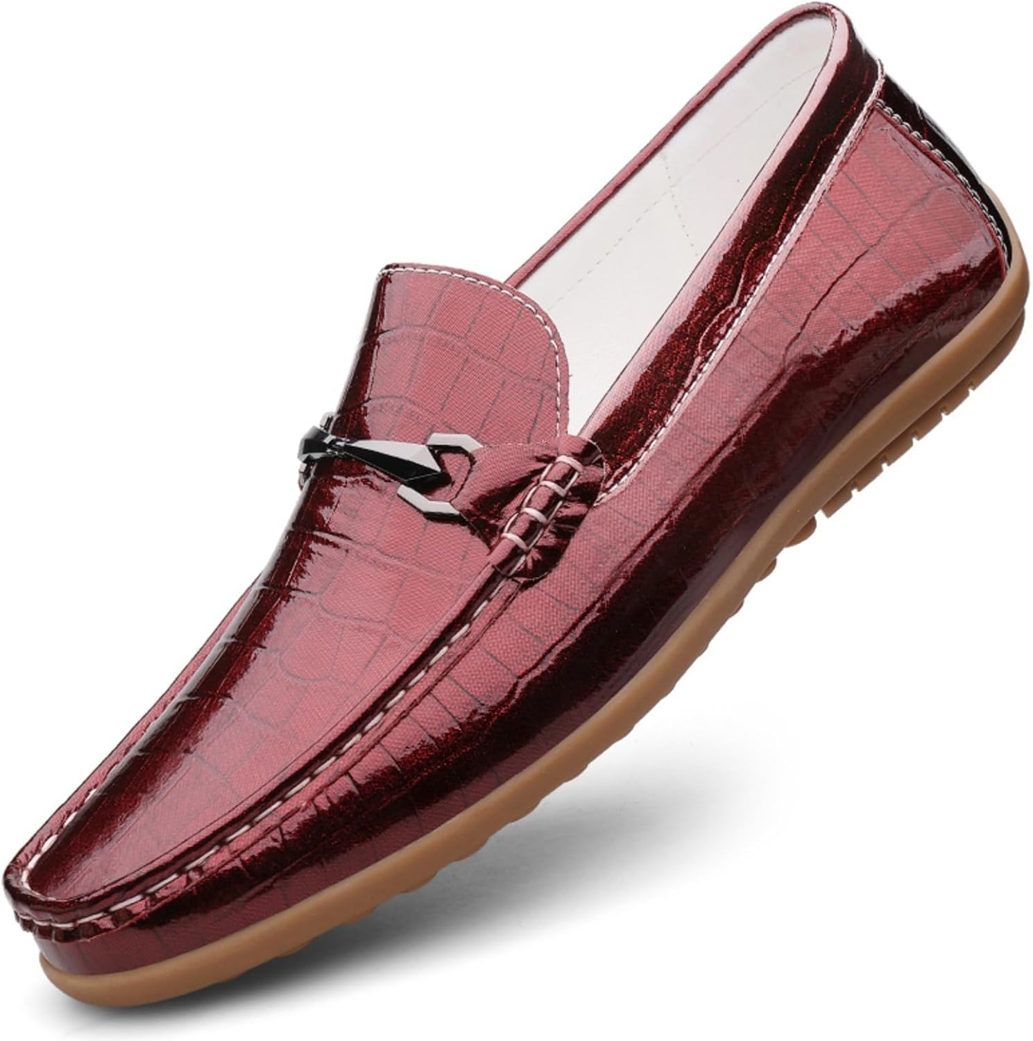 Мужские бордовые лоферы с узором под крокодила - модель без шнуровки с металлической деталью, стильные и удобные для официальных и повседневных мероприятий Aokisx
Мужские бордовые лоферы с узором под крокодила - модель без шнуровки с металлической деталью, стильные и удобные для официальных и повседневных мероприятий Aokisx