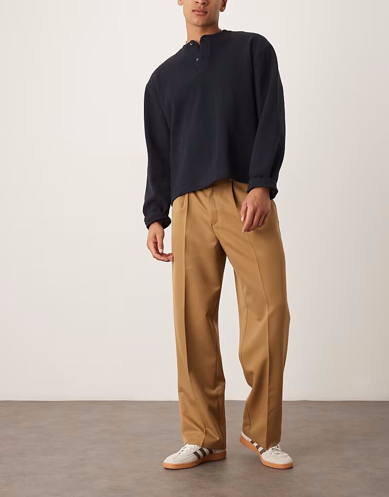 Широкие брюки ASOS DESIGN элегантного кроя со складками спереди цвета верблюжьей шерсти
Широкие брюки ASOS DESIGN элегантного кроя со складками спереди цвета верблюжьей шерсти