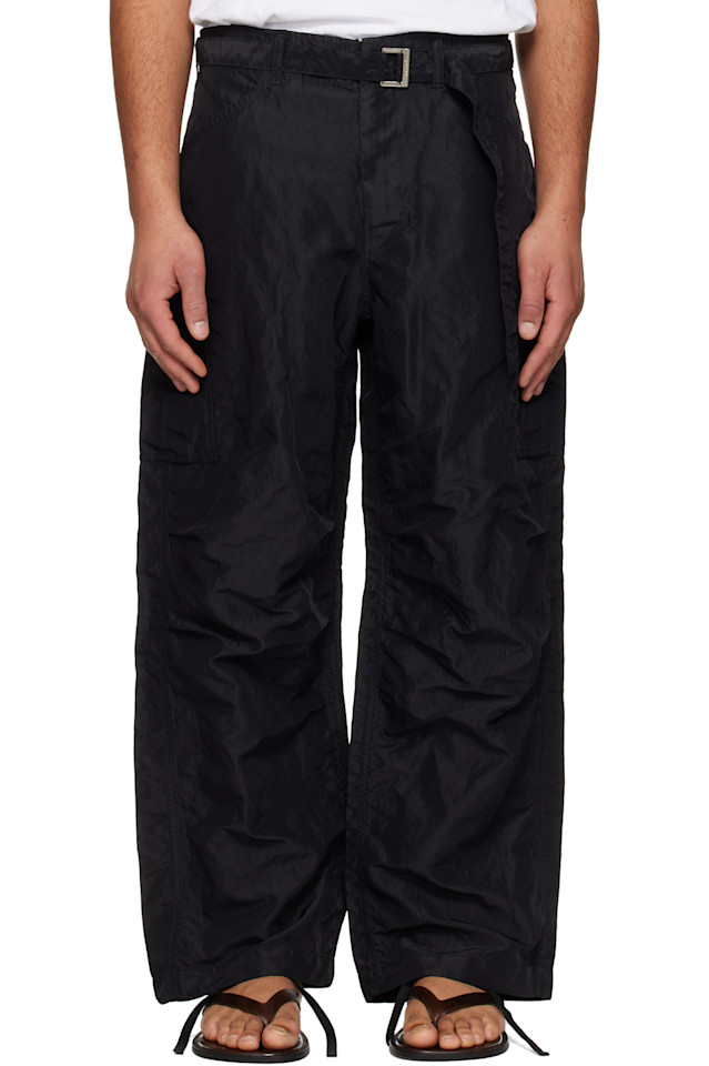 Обработанные нейлоновые твиловые брюки-карго Sacai, хаки
Обработанные нейлоновые твиловые брюки-карго Sacai, хаки