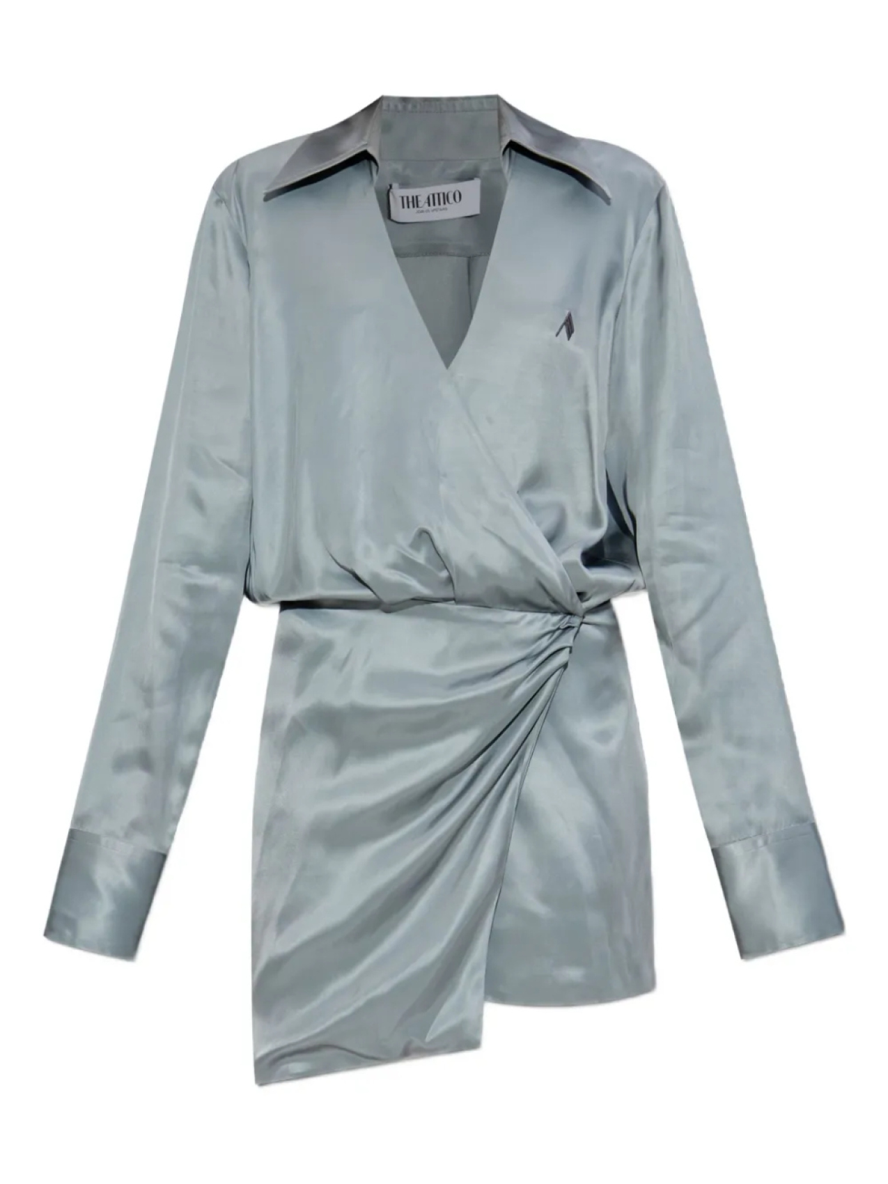 Мини-платье Attico с запахом спереди The Attico, синий 
Мини-платье Attico с запахом спереди The Attico, синий