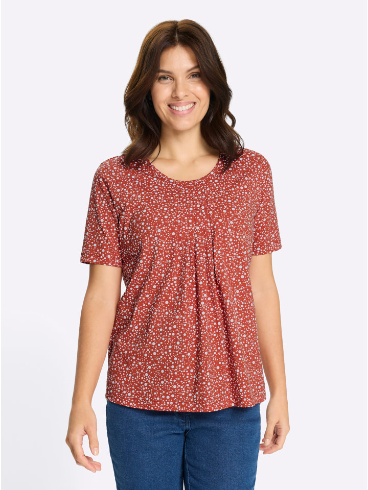 Рубашка с короткими рукавами с ржаво-красным и белым принтом Sieh an!
Рубашка с короткими рукавами с ржаво-красным и белым принтом Sieh an!