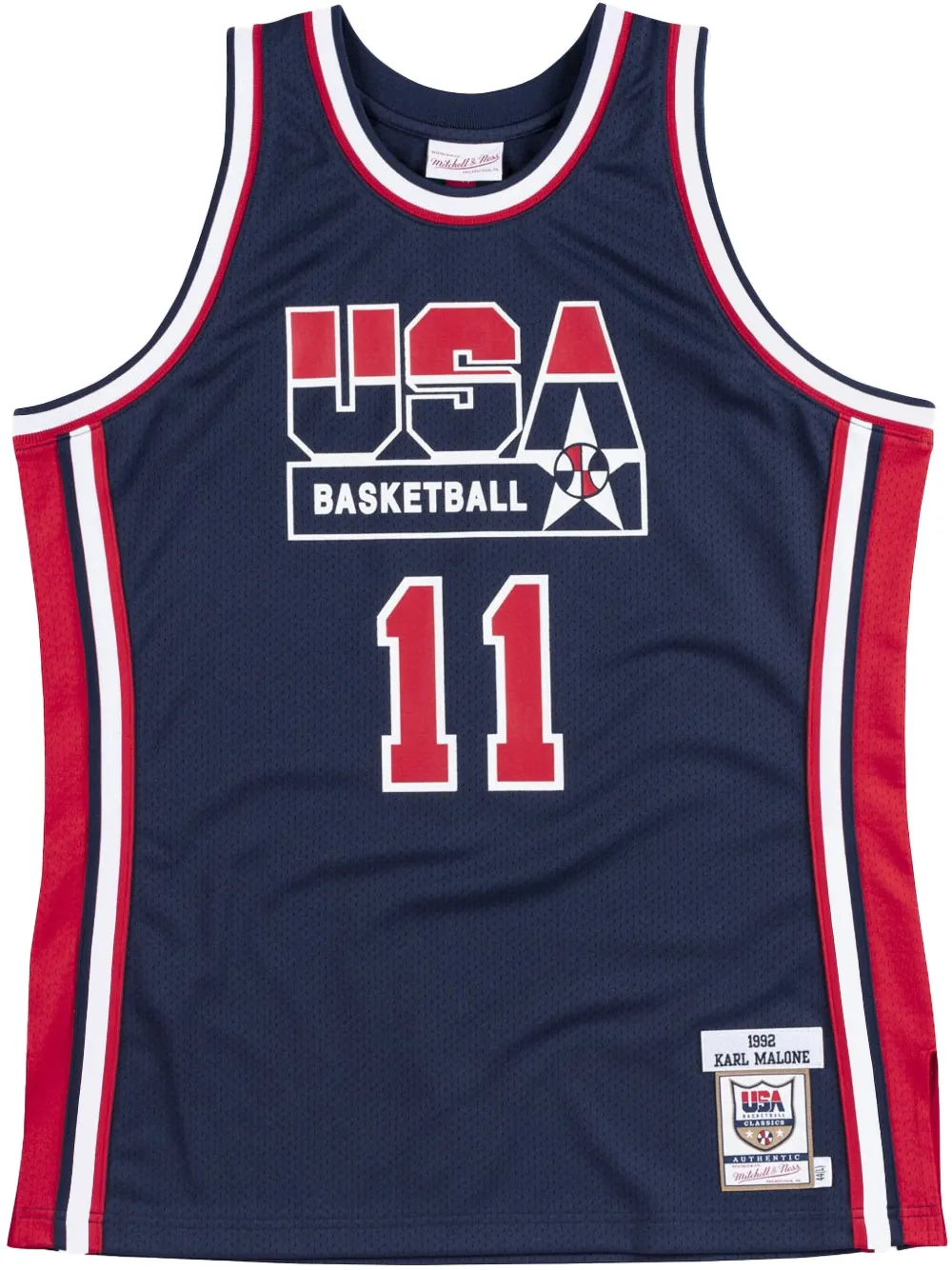 Топ Authentic Team USA 1992 Karl Malone Mitchell & Ness, синий
Топ Authentic Team USA 1992 Karl Malone Mitchell & Ness, синий