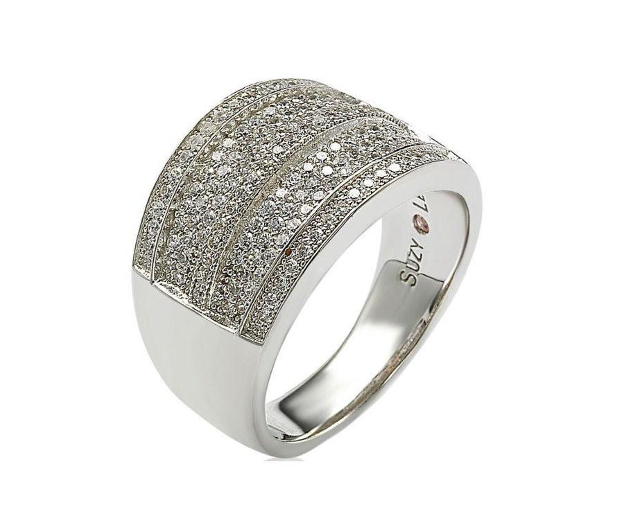 Широкое кольцо Suzy Levian из стерлингового серебра с кубическим цирконием Suzy Levian New York, White
Широкое кольцо Suzy Levian из стерлингового серебра с кубическим цирконием Suzy Levian New York, White