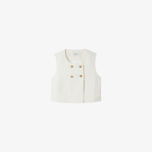 Жилет плетеный с круглым вырезом и цветочными пуговицами Claudie Pierlot, цвет naturels
Жилет плетеный с круглым вырезом и цветочными пуговицами Claudie Pierlot, цвет naturels