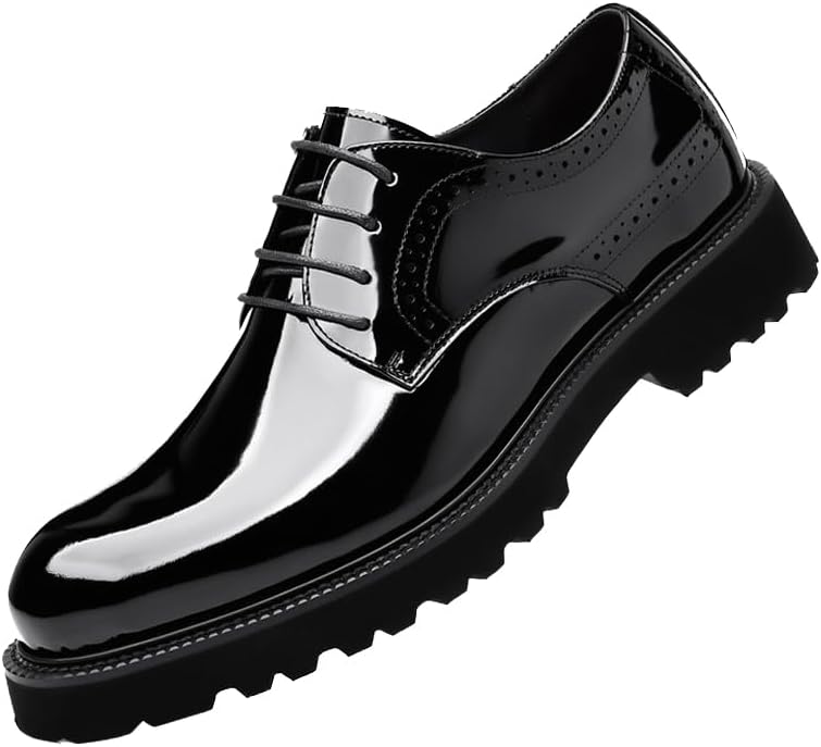 Мужские лаковые туфли-оксфорды на шнуровке с платформой, круглый носок, стойкие к скольжению, низкие, с рифленой подошвой, броги, удобные деловые и туфли Qlpou, черный
Мужские лаковые туфли-оксфорды на шнуровке с платформой, круглый носок, стойкие к скольжению, низкие, с рифленой подошвой, броги, удобные деловые и туфли Qlpou, черный