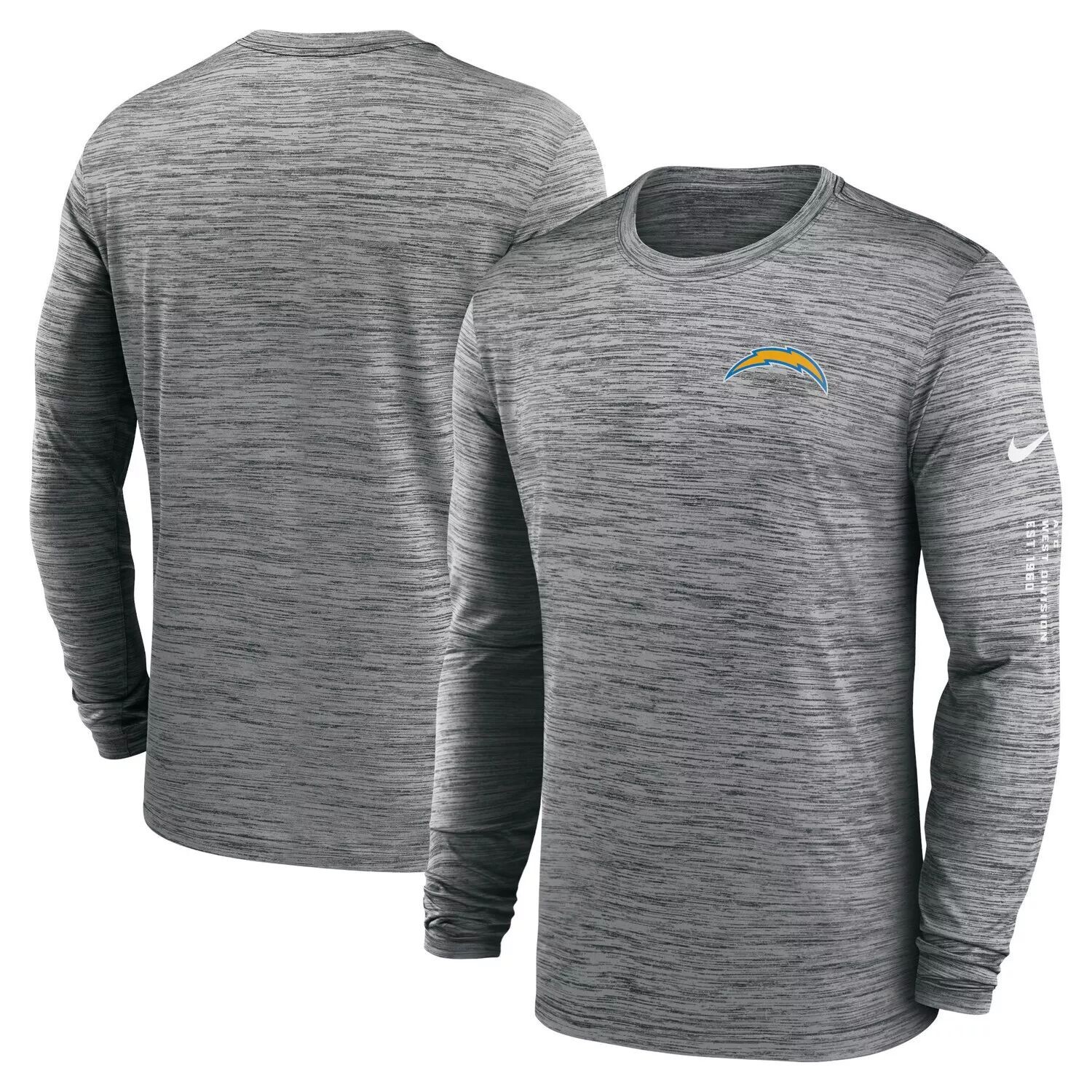 Мужская антрацитовая футболка Los Angeles Chargers Velocity с длинным рукавом Nike, Черный, Мужская антрацитовая футболка Los Angeles Chargers Velocity с длинным рукавом Nike
Мужская антрацитовая футболка Los Angeles Chargers Velocity с длинным рукавом Nike, Черный, Мужская антрацитовая футболка Los Angeles Chargers Velocity с длинным рукавом Nike