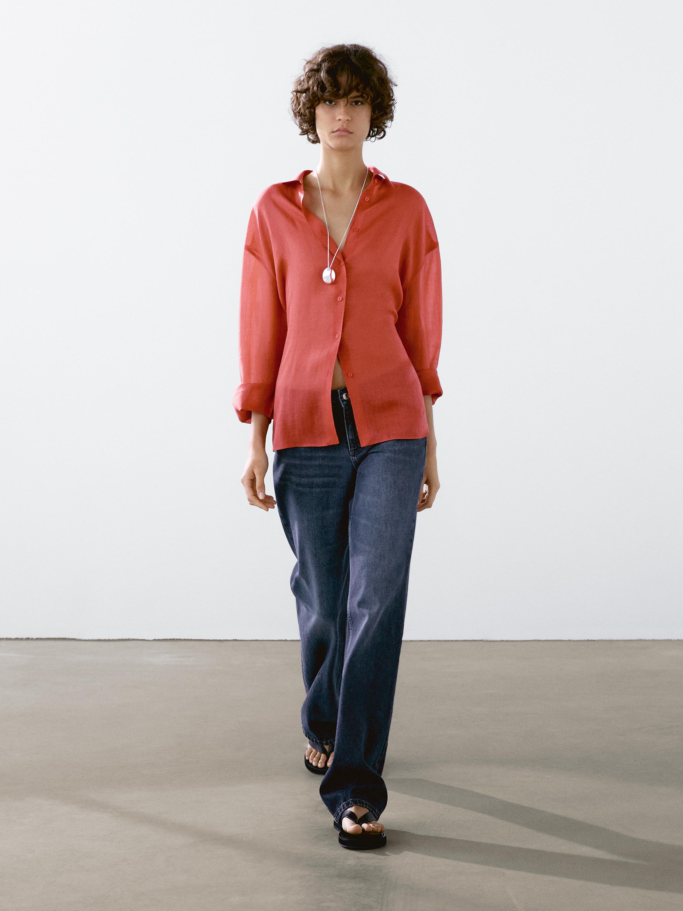 Рубашка из струящейся смеси рами Massimo Dutti, Cherry Red
Рубашка из струящейся смеси рами Massimo Dutti, Cherry Red