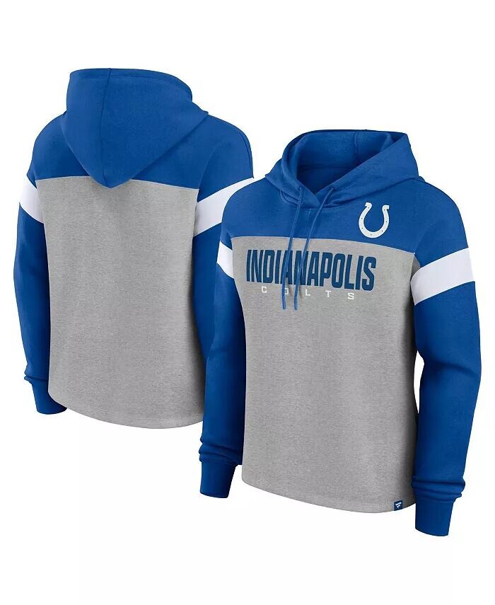 Женская толстовка-пуловер с капюшоном цвета «серый/королевский» Indianapolis Colts Bold Play Call Fanatics
Женская толстовка-пуловер с капюшоном цвета «серый/королевский» Indianapolis Colts Bold Play Call Fanatics