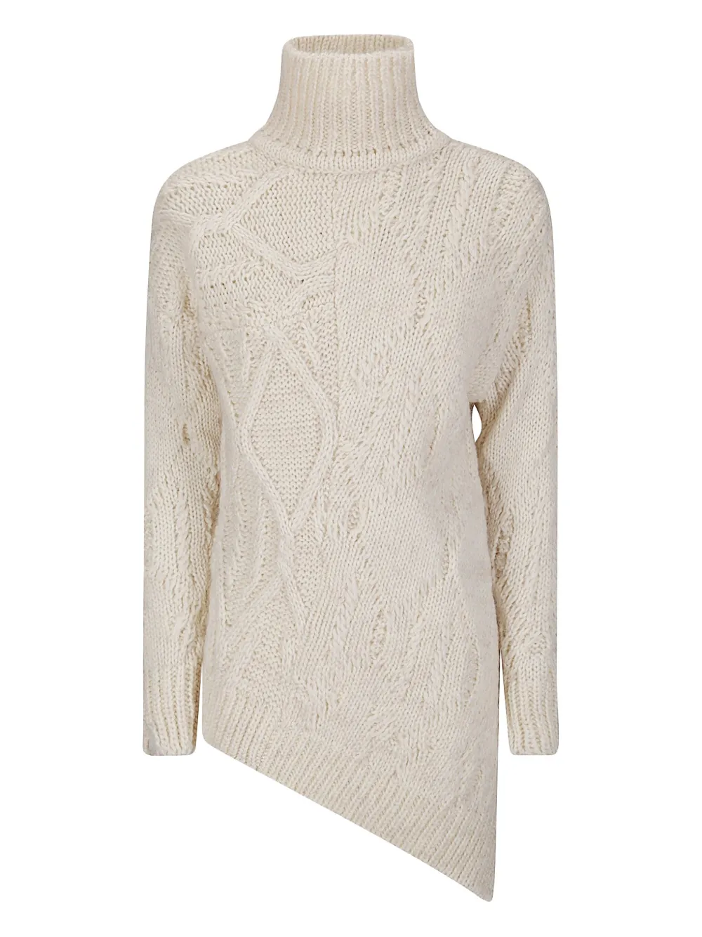 Свитер с высоким воротом, связанный косами Stefano Mortari, белый
Свитер с высоким воротом, связанный косами Stefano Mortari, белый