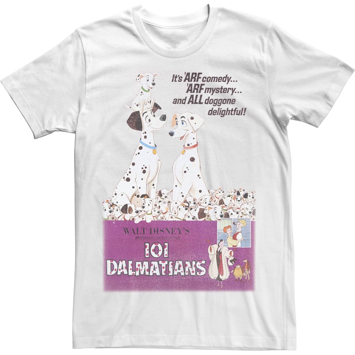 Мужская винтажная футболка с плакатом «101 далматинец» Licensed Character 
Мужская винтажная футболка с плакатом «101 далматинец» Licensed Character