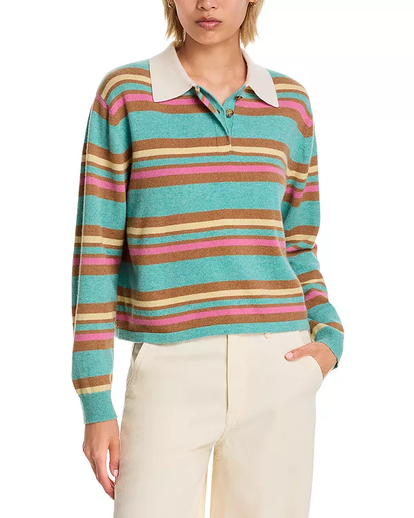 Укороченный полосатый свитер для регби Guest In Residence, синий
Укороченный полосатый свитер для регби Guest In Residence, синий