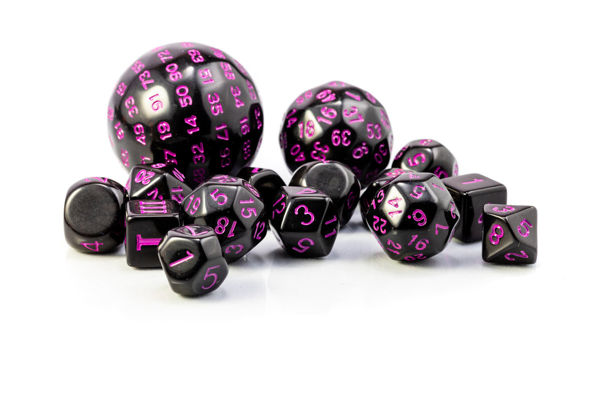 Набор из 15 кубиков для ролевых игр, черный и фиолетовый, RGFK
Набор из 15 кубиков для ролевых игр, черный и фиолетовый, RGFK