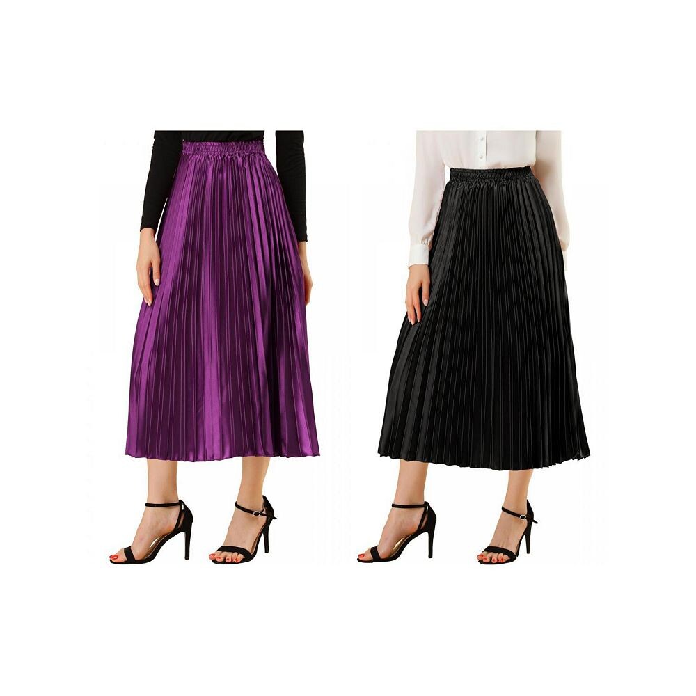 2 упаковки женских блестящих плиссированных миди-юбок металлик с эластичной резинкой на талии ALLEGRA K, цвет Black And Purple
2 упаковки женских блестящих плиссированных миди-юбок металлик с эластичной резинкой на талии ALLEGRA K, цвет Black And Purple