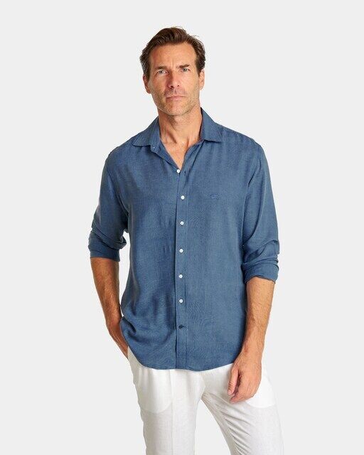 Однотонная узкая льняная мужская рубашка Spagnolo, темно-синий
Однотонная узкая льняная мужская рубашка Spagnolo, темно-синий